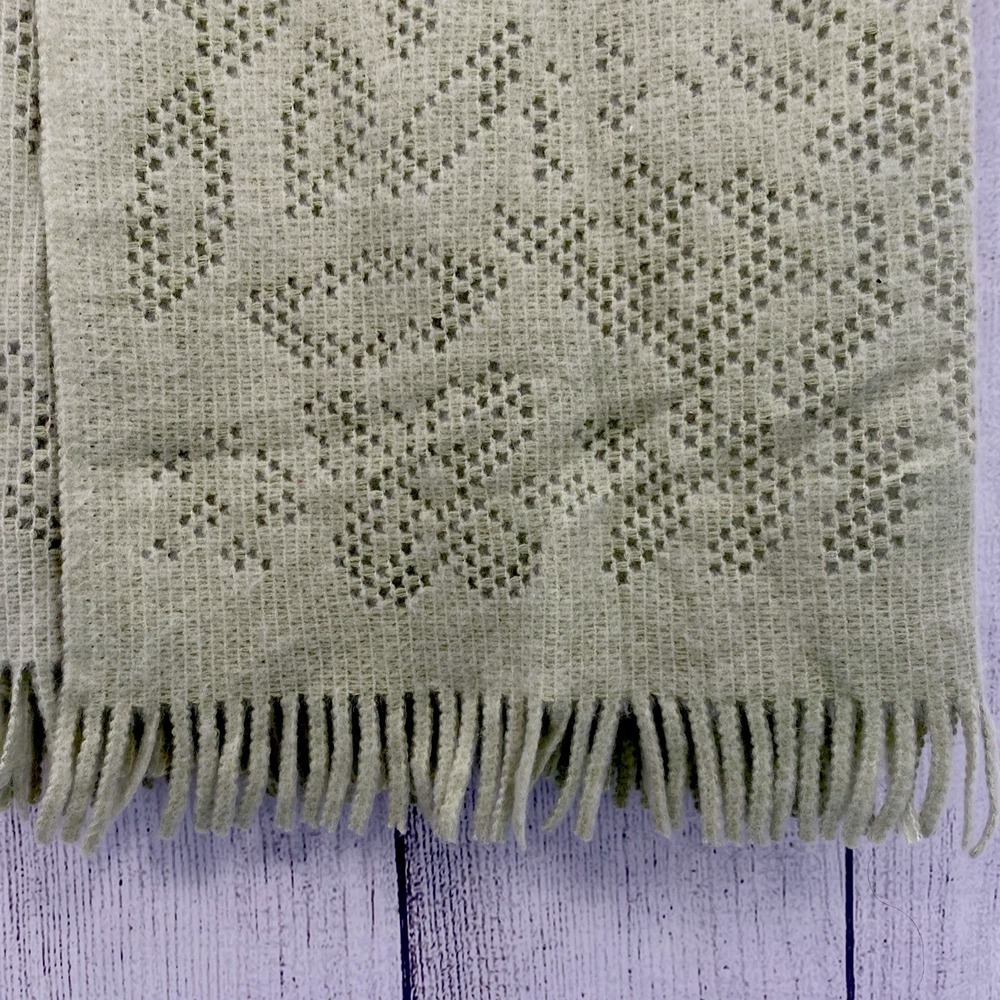Elav Throw Blanket 51x67 Soft Seafoam Green Open Knit Portugal Delicate Floral - Picture 9 of 16